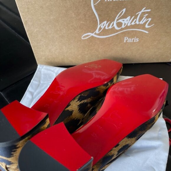 NEW Christian Louboutin Mama Flirt 30 Leopard print Ballet kitten heel 7.5 - Picture 11 of 11